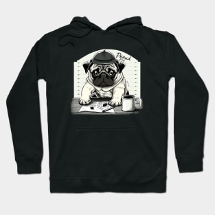 Pug Dog White Hoodie